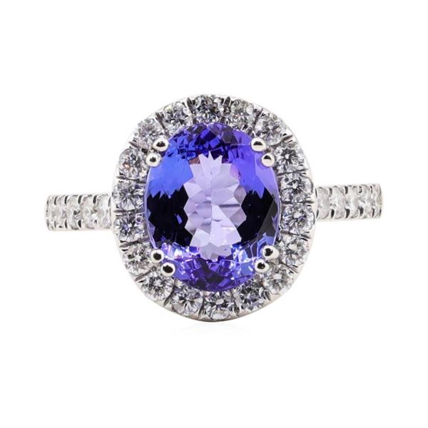 3.29 ctw Tanzanite and Diamond Ring - Platinum