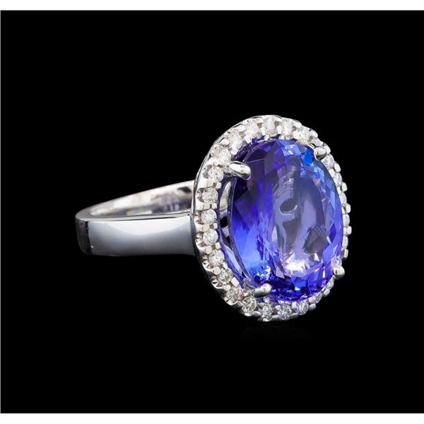 14KT White Gold 7.98 ctw Tanzanite and Diamond Ring