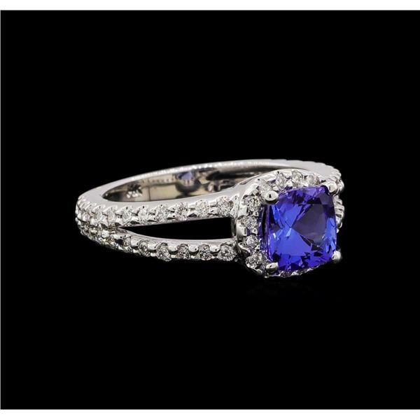 14KT White Gold 1.47 ctw Tanzanite and Diamond Ring