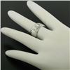 Image 3 : Vintage 14K Solid White Gold Textured & Grooved 10mm Wide Wedding Band Ring Sz 6