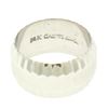 Image 6 : Vintage 14K Solid White Gold Textured & Grooved 10mm Wide Wedding Band Ring Sz 6