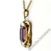 Image 5 : Victorian 8kt Gold Octagonal Bezel Set Amethyst Solitaire Pendant Necklace