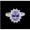 Image 2 : 2.50 ctw Tanzanite and Diamond Ring - 14KT White Gold