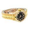Image 7 : Rolex Ladies 18K Yellow Gold Black Diamond And Emerald President With Rolex Box