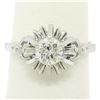 Image 1 : Vintage Platinum 0.68 ctw Round Transitional Diamond Solitaire Ring
