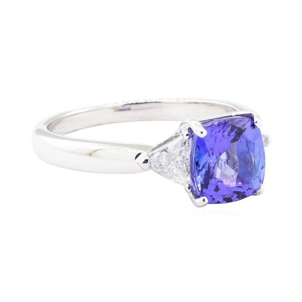 2.58 ctw Tanzanite And Diamond Ring - 18KT White Gold