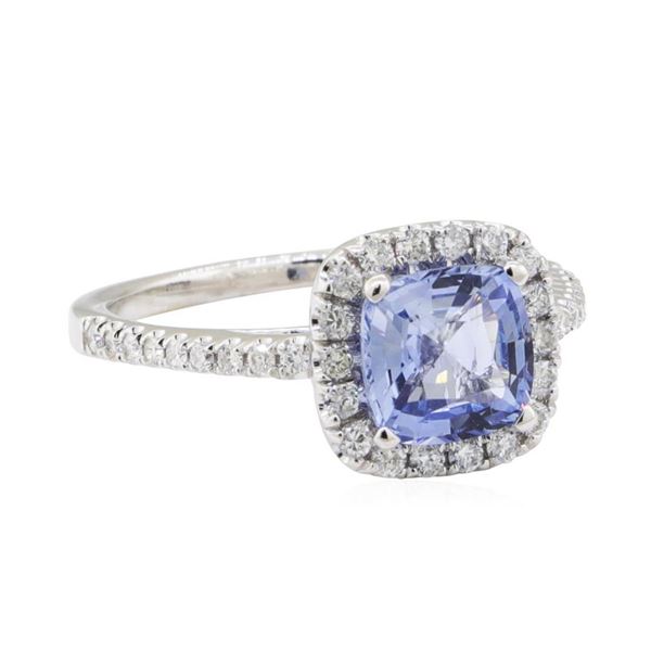 1.96 ctw Sapphire and Diamond Ring - 14KT White Gold