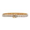 Image 2 : 8.22 ctw Princess Cut Diamond And Round Brilliant Cut Diamond Bracelet - 14KT Ro