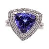 4.79 ctw Tanzanite and Diamond Ring - 18KT White Gold