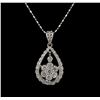 14KT White Gold 1.11 ctw Diamond Pendant With Chain