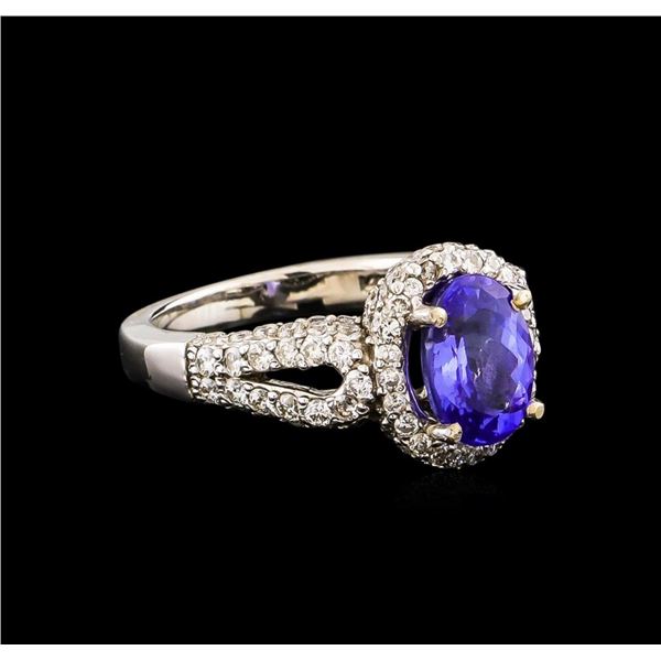 14KT White Gold 2.14 ctw Tanzanite and Diamond Ring