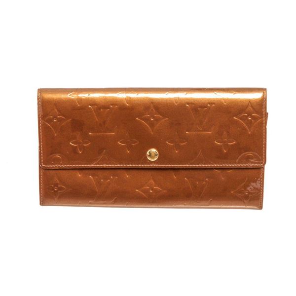 Louis Vuitton Bronze Vernis Leather Sarah Wallet
