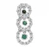 Image 1 : 14k White Gold  0.38CTW Emerald and Diamond Pendant