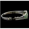 Image 3 : 3.68 ctw Tsavorite and Diamond Bracelet - 14KT White Gold
