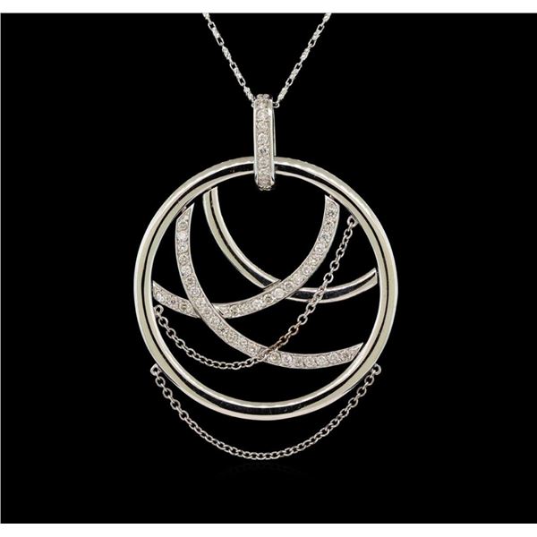 14KT White Gold 1.06 ctw Diamond Pendant With Chain