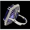 Image 3 : GIA Cert 38.29 ctw Tanzanite and Diamond Ring - 14KT White Gold