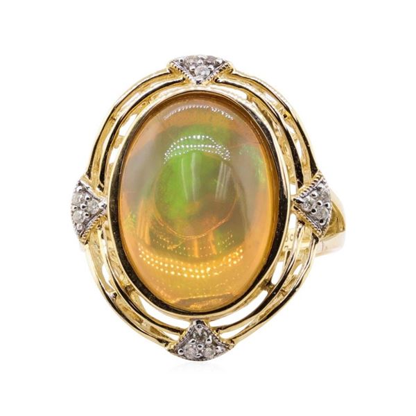 4.73 ctw Opal and Diamond Ring - 14KT Yellow Gold