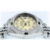Image 4 : Rolex Ladies Stainless Steel Yellow Diamond & Emerald Oyster Perpetual Datejust
