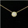 Image 2 : 18k Yellow Gold 0.40 ctw F VS1 Bezel Round Diamond Solitaire Pendant 18" Chain