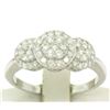 Image 1 : 14k Solid White Gold VS F 1.25Ctw 3 Round Cluster Diamond Ring Band