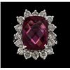 Image 2 : 11.12 ctw Tourmaline and Diamond Ring - 14KT White Gold