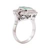 Image 4 : 7.80 ctw Emerald And Diamond Ring And Earrings - 14KT White Gold