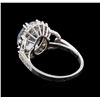 Image 3 : 4.27 ctw Aquamarine and Diamond Ring - 14KT White Gold