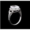 Image 4 : 4.27 ctw Aquamarine and Diamond Ring - 14KT White Gold