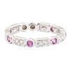 Image 1 : 0.55 ctw Pink Sapphire and Diamond Ring - 14KT White Gold