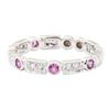 Image 2 : 0.55 ctw Pink Sapphire and Diamond Ring - 14KT White Gold