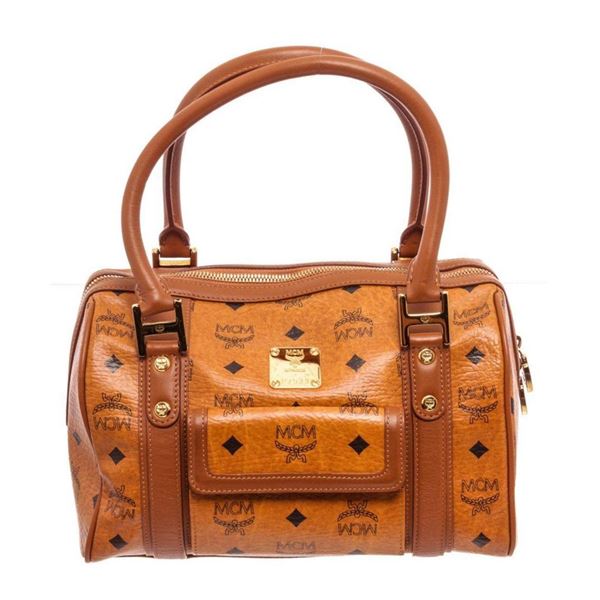 MCM Cognac Mini Shopper Tote Bag