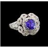 14KT White Gold 1.37 ctw Tanzanite and Diamond Ring