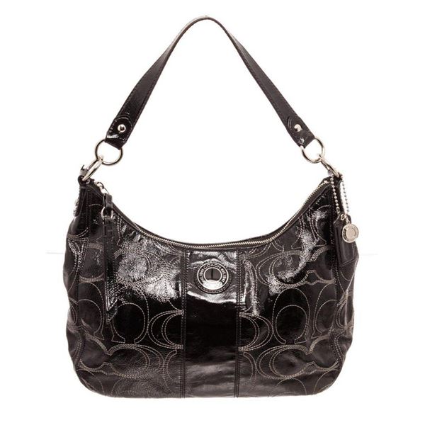 Coach Black Patent Leather Medium Shoulder Bag