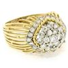 Image 3 : Hammerman Brothers 18K Yellow Gold & Platinum 1.60 ctw Diamond Cluster Ring Desi