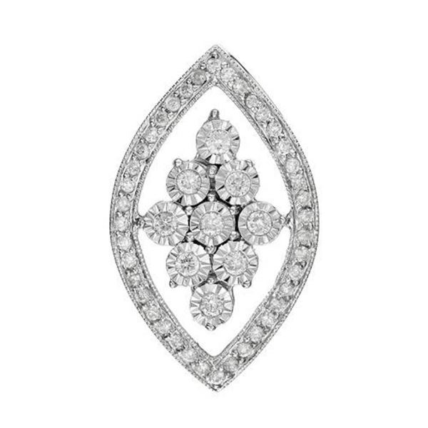 14k White Gold 0.35CTW Diamond Pendant, (I1-I2/G-H)