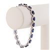 Image 3 : 18.13 ctw Blue Sapphire and 3.92 ctw Diamond 14K White Gold Bracelet