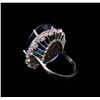 Image 3 : 14KT White Gold 22.83 ctw Topaz and Diamond Ring