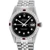 Image 1 : Rolex Mens Datejust 36 Black Diamond & Ruby Oyster Perpetual Datejust Wristwatch