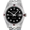 Image 2 : Rolex Mens Datejust 36 Black Diamond & Ruby Oyster Perpetual Datejust Wristwatch