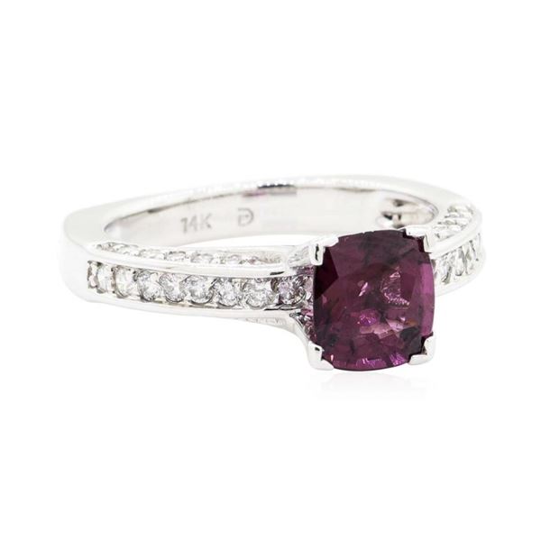 2.06 ctw Square Cushion Mixed Lavender Spinel And Round Brilliant Cut Diamond Ri