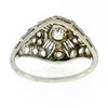 Image 9 : Antique Art Deco 18k Gold 1 ctw Old Cut Diamond Dome Filigree Dinner Cocktail Ri