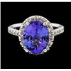 Image 2 : 3.25 ctw Tanzanite and Diamond Ring - 14KT White Gold