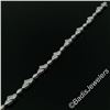 Image 4 : 18kt White Gold 1.80 ctw Princess and Round Cut Diamond Fancy Link Chain Bracele