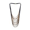 Image 2 : Leather Cord Necklace - Gold Plated