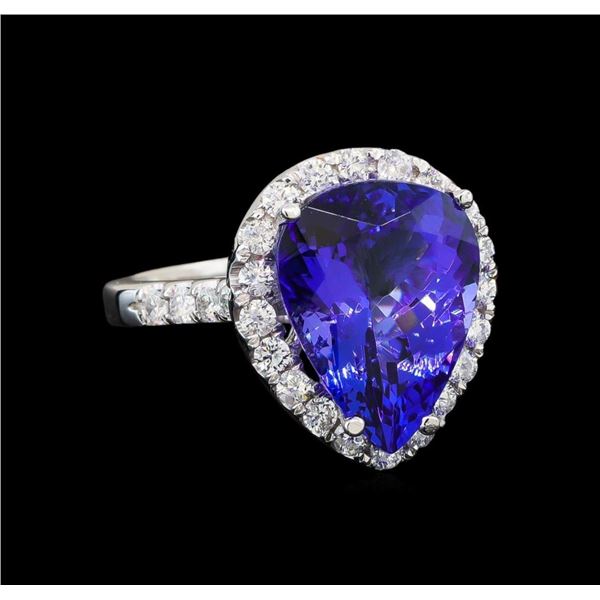 GIA Cert 7.70 ctw Tanzanite and Diamond Ring - 14KT White Gold