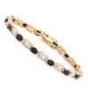 Plated 18KT Yellow Gold 8.25ctw Black Sapphire and Diamond Bracelet