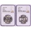 Image 1 : Lot of (2) 1948-D Franklin Half Dollar Coins NGC MS63