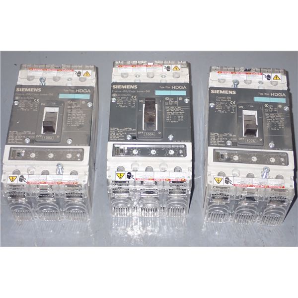 (3) Siemens #HDX3P100 Circuit breaker