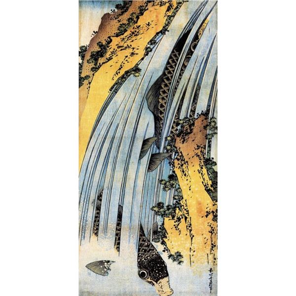 Hokusai - Carps Ascending Waterfall