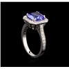Image 4 : 2.95 ctw Tanzanite and Diamond Ring - 14KT White Gold